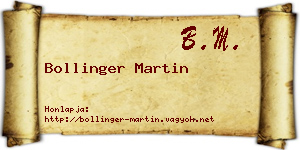 Bollinger Martin névjegykártya